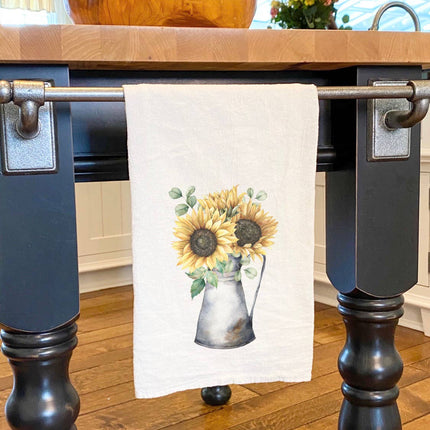 Sunflowers in a Jug - Customizable Cotton Tea Towel