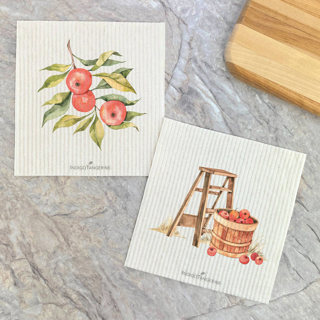 Apples on a Branch, Picked Apples - 2pk Swedish Dish Cloth