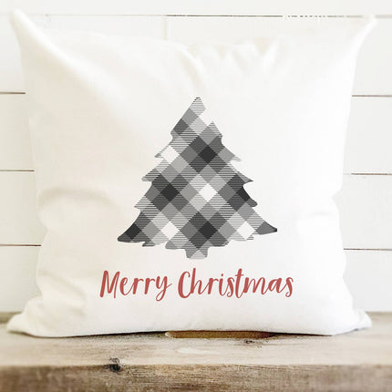 Plaid Christmas Tree - Square Canvas Pillow