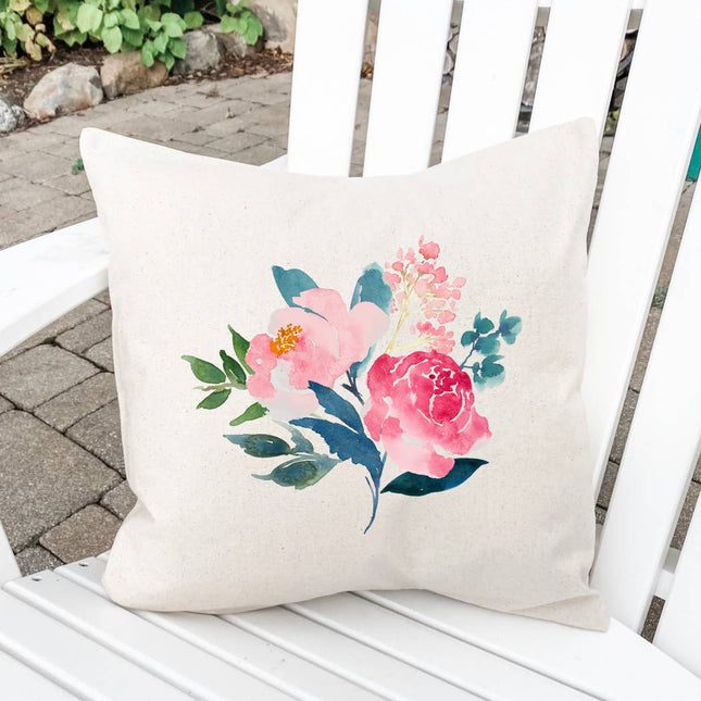 Peonies - Square Canvas Pillow