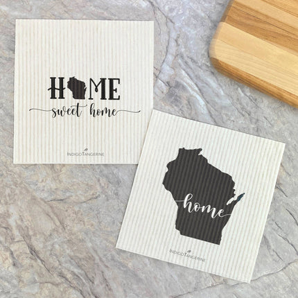 Home Sweet Home, State Art 2 pk - Custom Swedish Dish Cloth