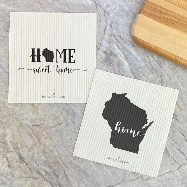 Home Sweet Home, State Art 2 pk - Custom Swedish Dish Cloth
