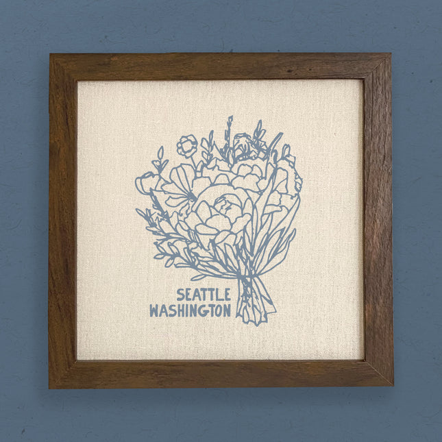 Hand Drawn Bouquet City State - Custom Framed Sign