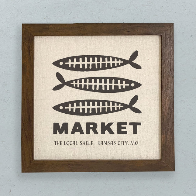 Fish Bone Market - Custom Framed Sign