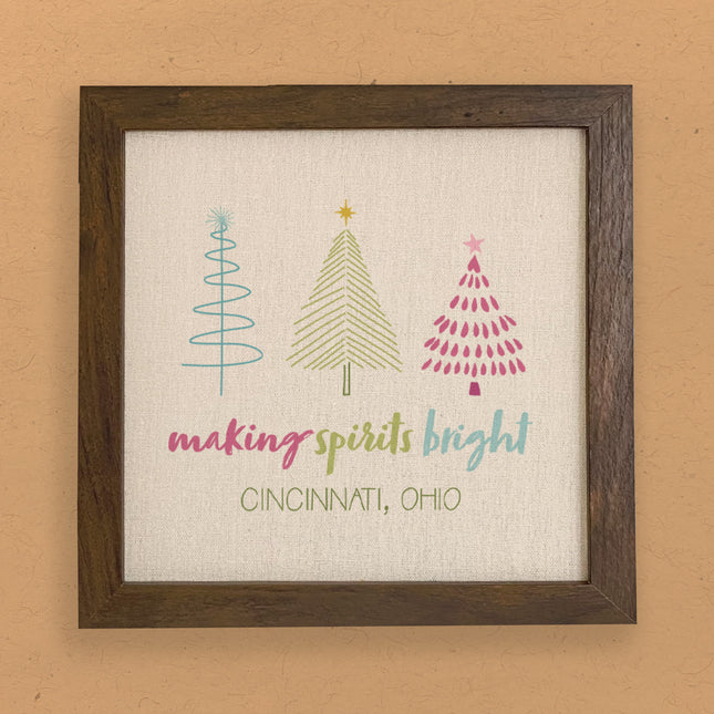 Making Spirits Bright - Custom Framed Sign