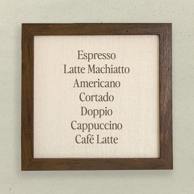 Cafe Drinks - Framed Sign
