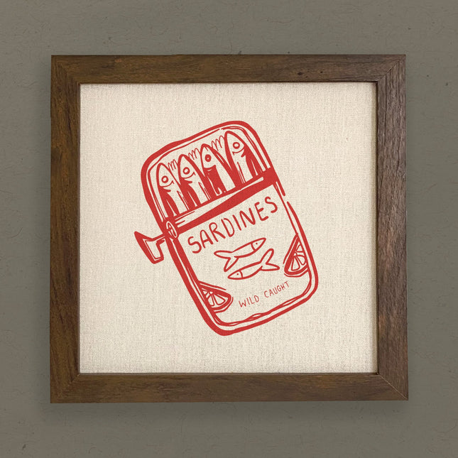Hand Drawn Sardine Tin - Framed Sign