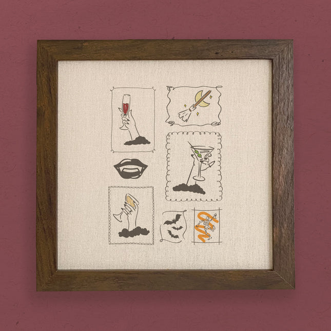 Ghouls Stamps - Halloween Framed Sign