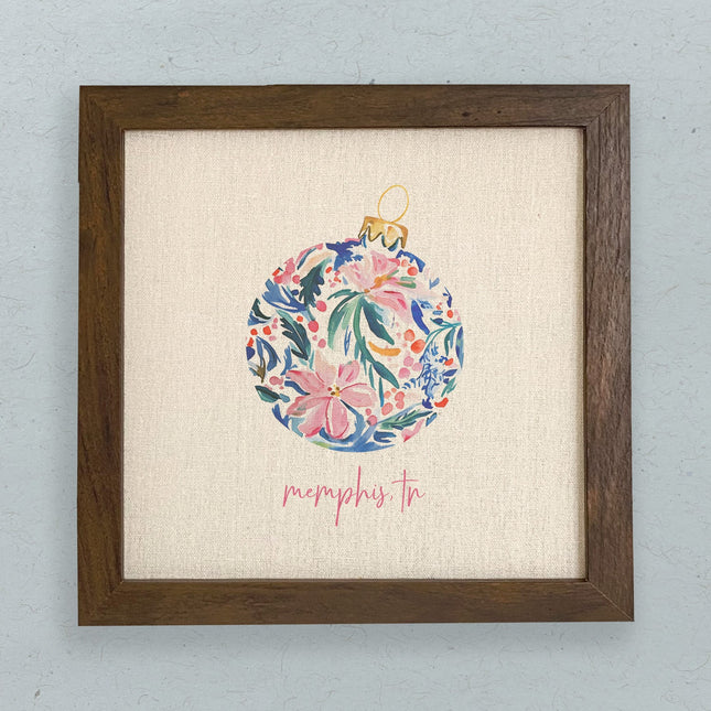 Painted Floral Ornament - Custom Framed Sign