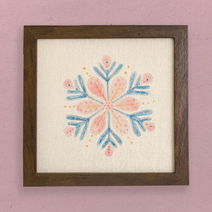 Winter Bloom Snowflake - Customizable Framed Sign
