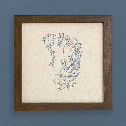 Swan Toile - Spring Framed Sign