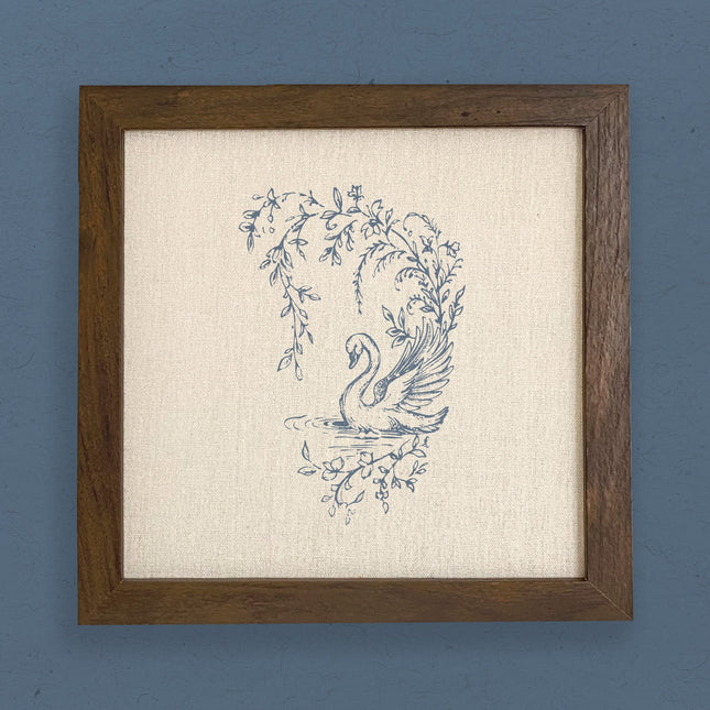 Swan Toile - Spring Framed Sign