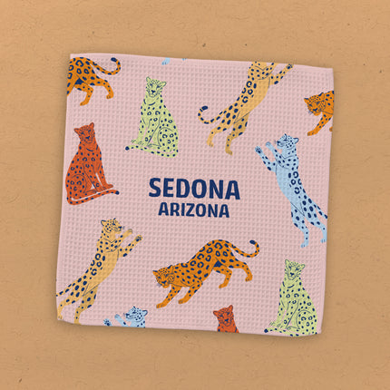 Eclectic Playfull Jaguar - Custom Waffle Weave Washcloth