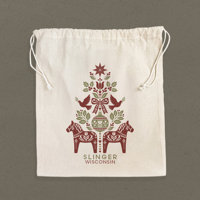 Scandanavian Holiday Tree - Custom Cotton Cinch Bag