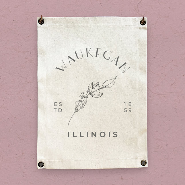 Hand Drawn Branch - Canvas & Grommet Wall Hanging