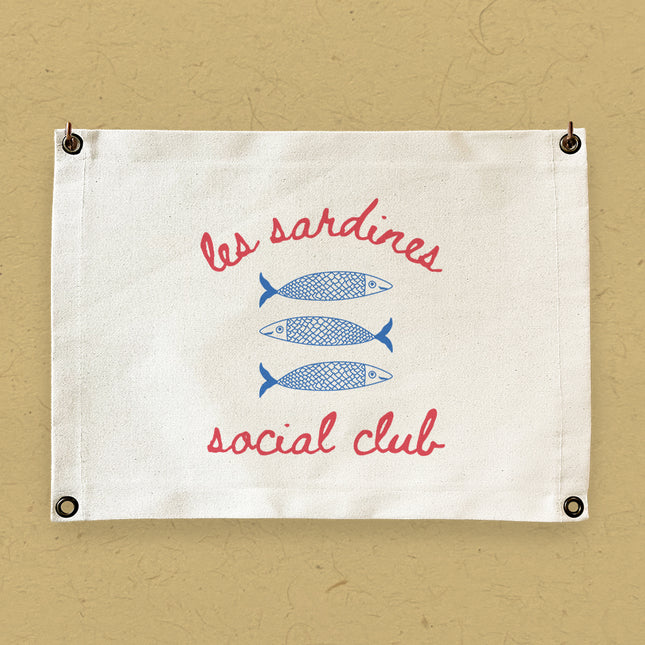 Sardine Social Club - Canvas & Grommet Wall Hanging