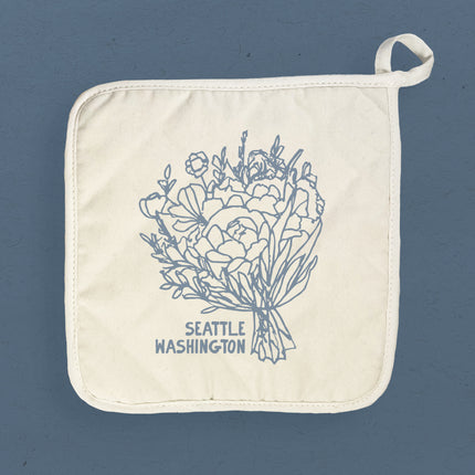 Hand Drawn Bouquet City State - Custom Cotton Pot Holder
