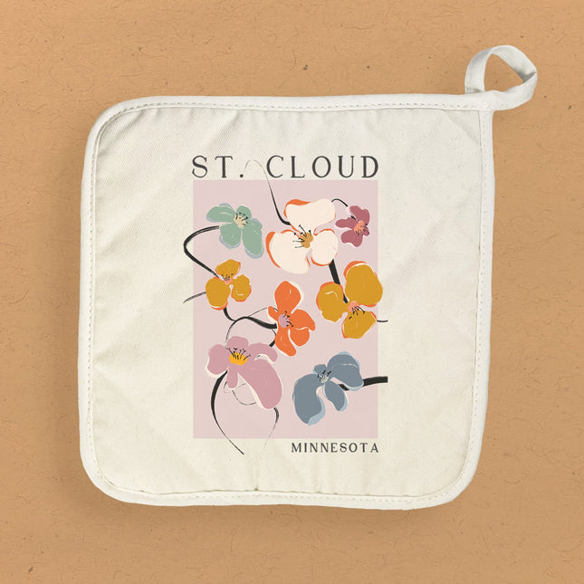 Floral Poster City State - Custom Cotton Pot Holder