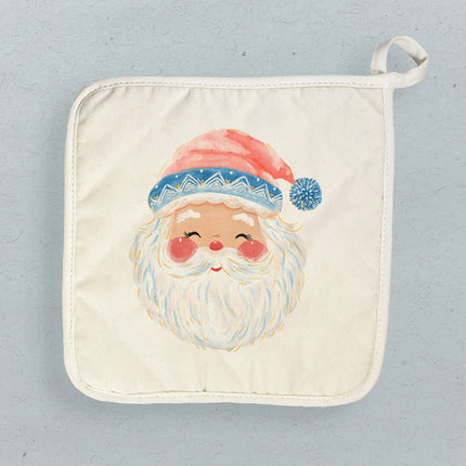 Rosy Cheeked Santa - Customizable Cotton Pot Holder