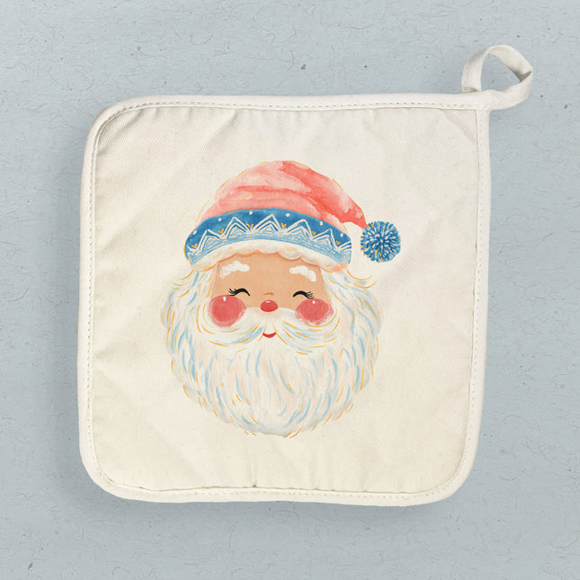 Rosy Cheeked Santa - Customizable Cotton Pot Holder
