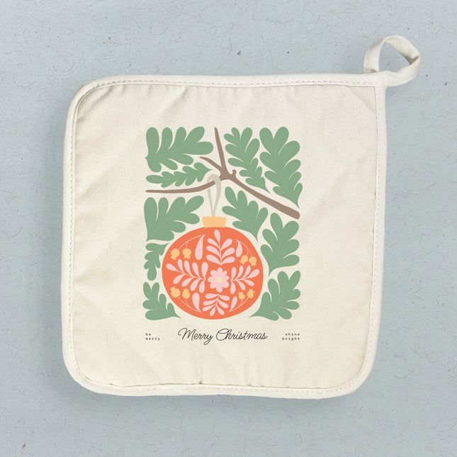 Merry Christmas Ornament - Cotton Pot Holder