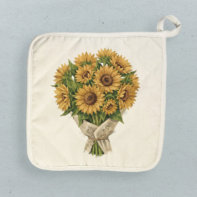Sunflower Bouquet - Painting - Cotton Pot Holder