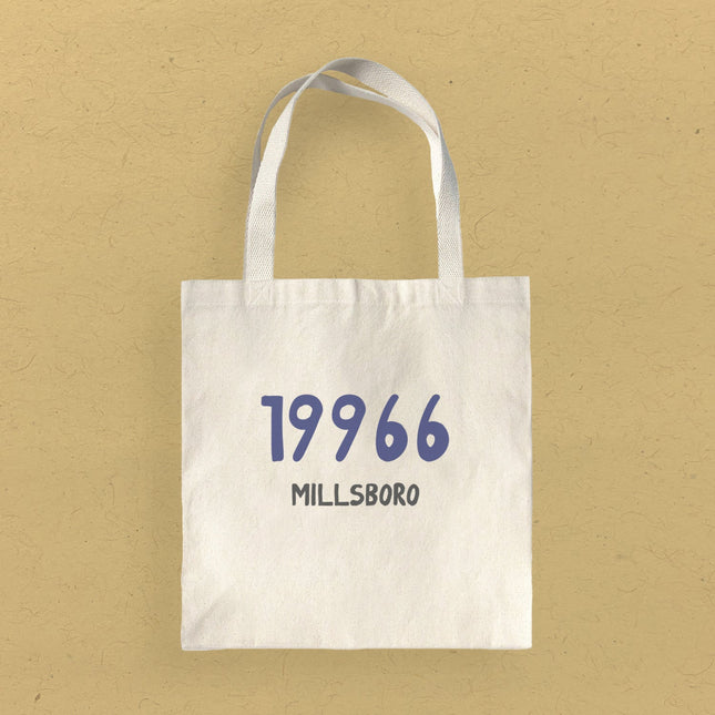 Blue Zip Code and City - Custom Canvas Tote Bag