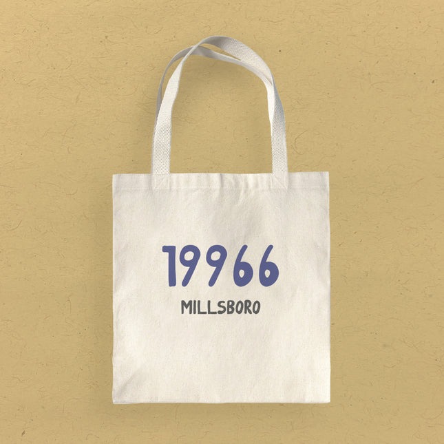Blue Zip Code and City - Custom Canvas Tote Bag