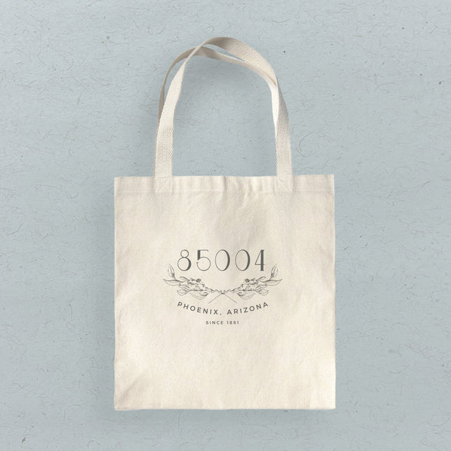 Hand Drawn Branches City State Zip Est - Custom Canvas Tote Bag