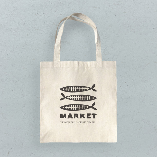 Fish Bone Market - Custom Canvas Tote Bag