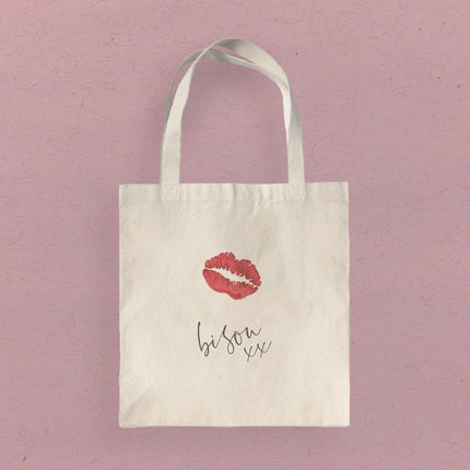 Bisou xx - Valentine's Day Canvas Tote Bag