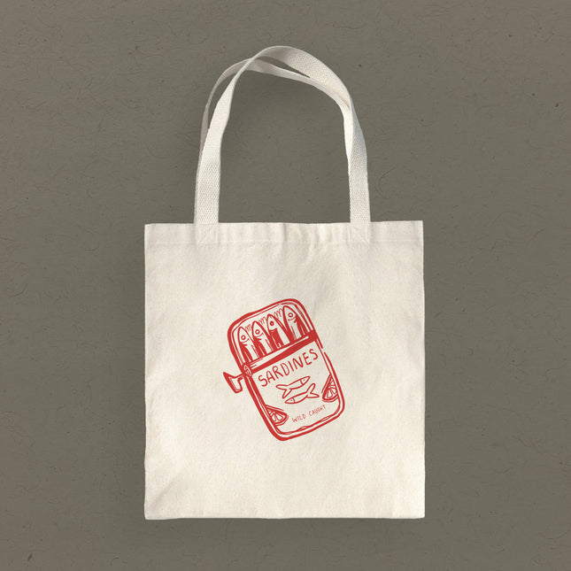 Hand Drawn Sardine Tin - Canvas Tote Bag
