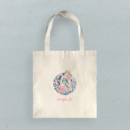 Painted Floral Ornament - Custom Canvas Tote Bag