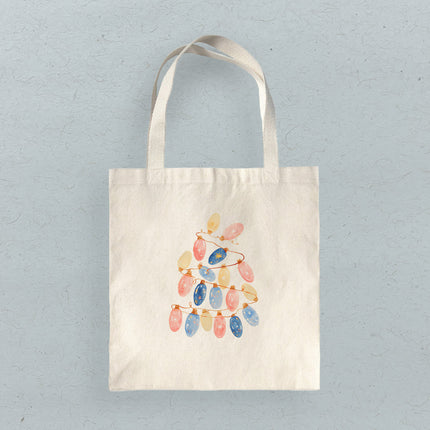 Twinkling Lights Tree - Customizable Canvas Tote Bag