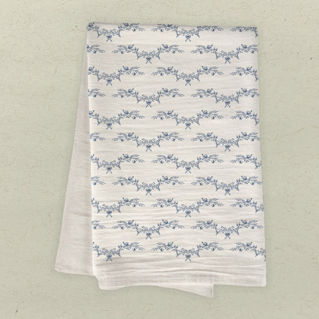 Floral Bow Toile - Spring Cotton Tea Towel