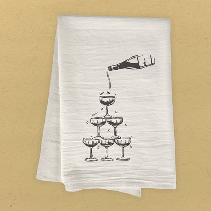 Tower of Glasses - Cotton Tea Towel