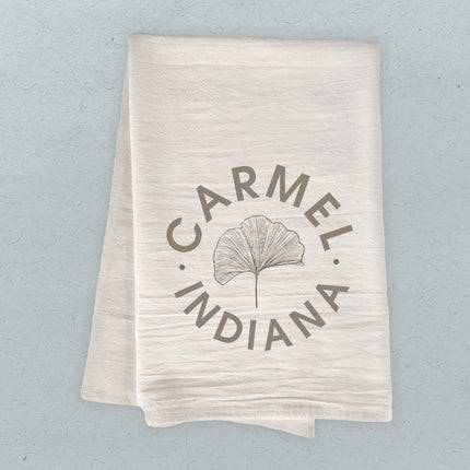 Ginkgo Leaf City State - Custom Cotton Tea Towel