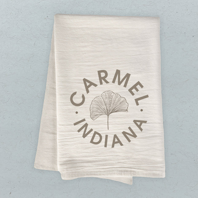 Ginkgo Leaf City State - Custom Cotton Tea Towel