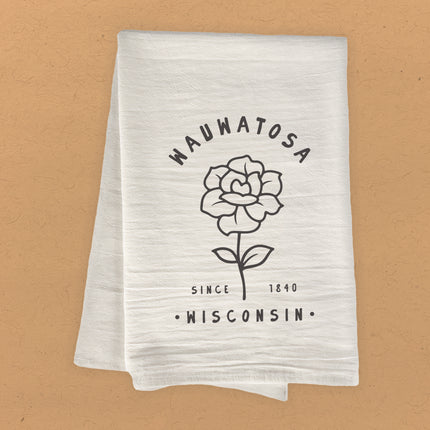 Rose City State Est - Custom Cotton Tea Towel