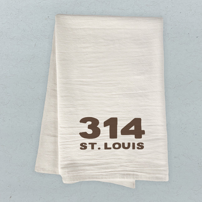 Bold Area Code and City - Custom Cotton Tea Towel