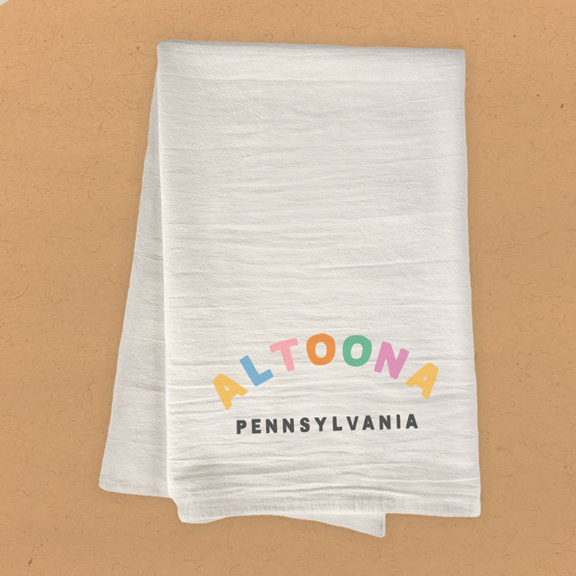 Colorful City/State - Custom Cotton Tea Towel