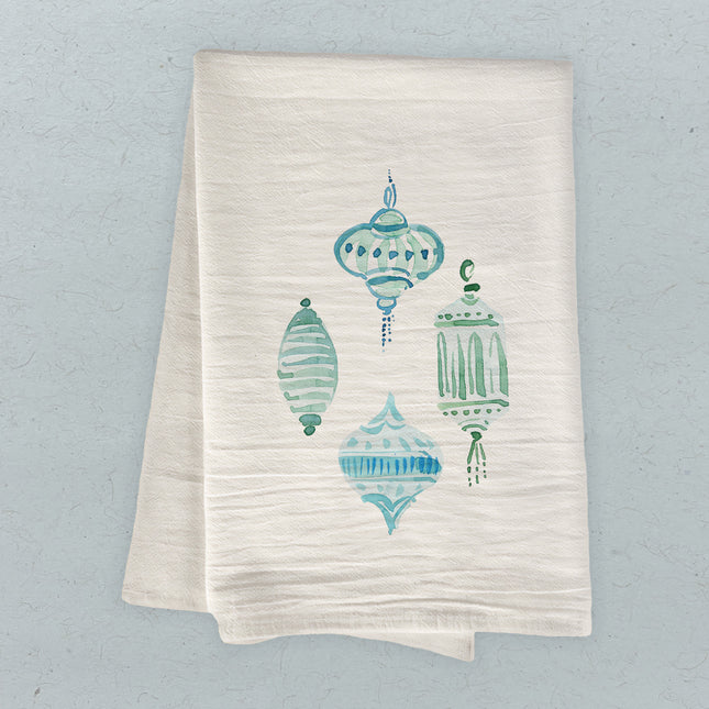 Blue Ornaments - Cotton Tea Towel