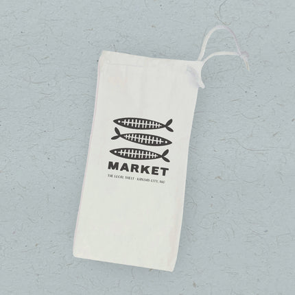 Fish Bone Market - Custom Canvas Wine Bag