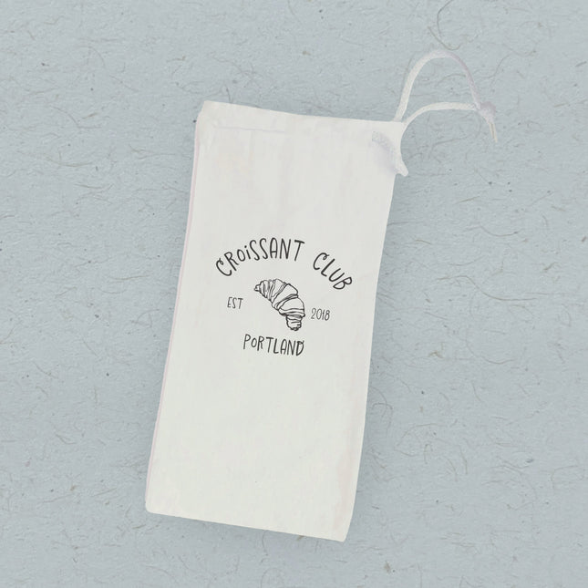 Croissant Club - Custom Canvas Wine Bag