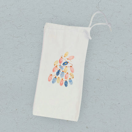 Twinkling Lights Tree - Customizable Canvas Wine Bag