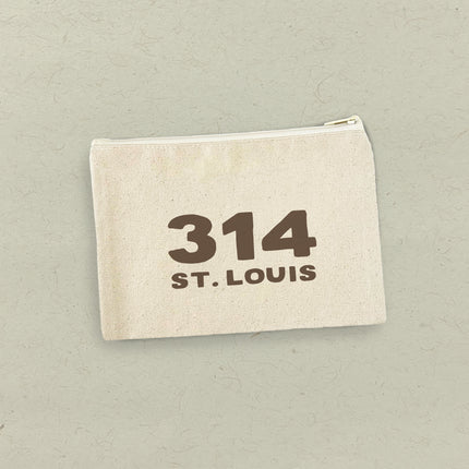 Bold Area Code and City - Custom Canvas Zipper Pouch