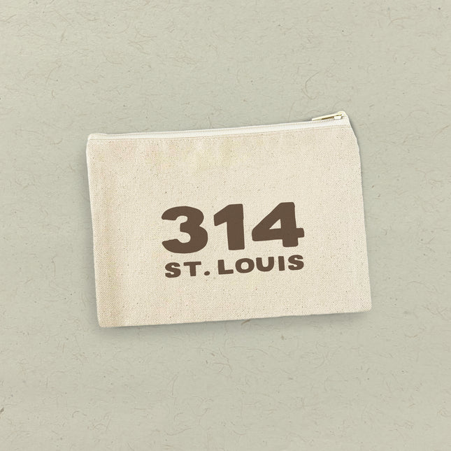 Bold Area Code and City - Custom Canvas Zipper Pouch