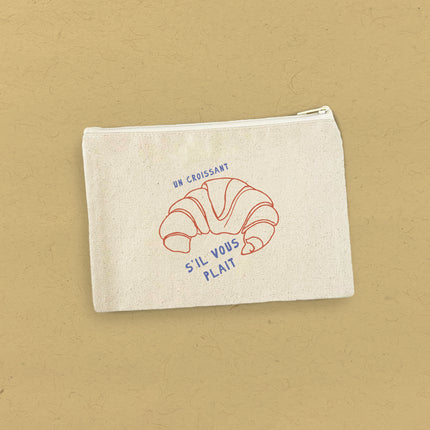 Un Croissant - Canvas Zipper Pouch
