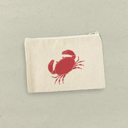 Red Crab - Canvas Zipper Pouch