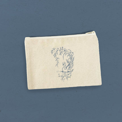 Swan Toile - Spring Canvas Zipper Pouch